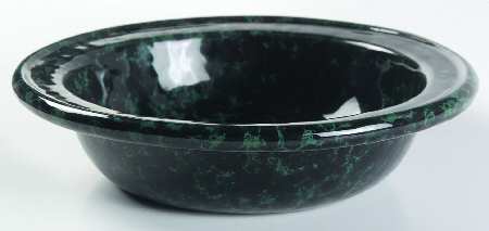 Agate Black and Green 10" Pasta Serving Bowl
