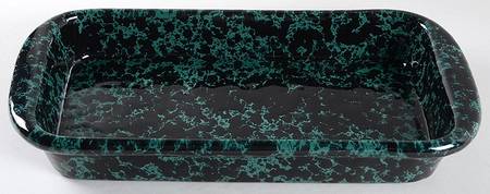 Agate Black and Green 16" Rectangular Baker