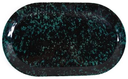 Agate Black and Green 17" Oval Serving Platter