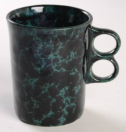 Agate Black and Green Double Finger Mug
