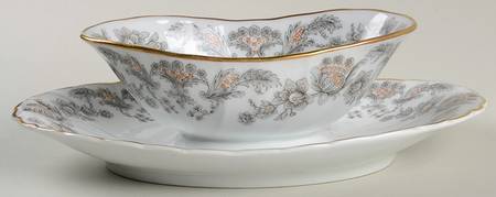 Alencon Gravy Boat with Attached Underplate