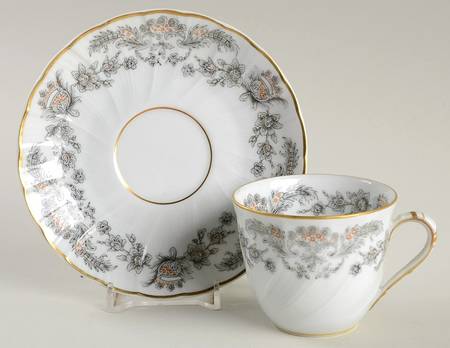 Alencon Flat Demitasse Cup & Saucer Set