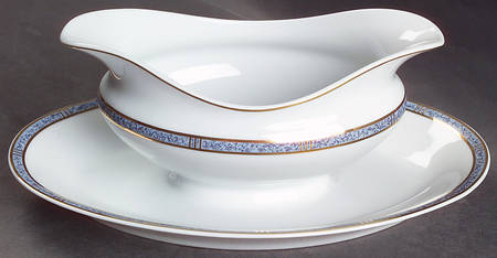 Antinea Bleu Gravy Boat with Attached Underplate