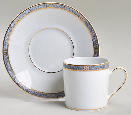 Antinea Bleu Flat Demitasse Cup & Saucer Set