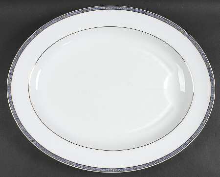 Antinea Bleu 17" Oval Serving Platter