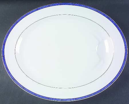 Antinea Lapis (Outremer) 16" Oval Platter with Well