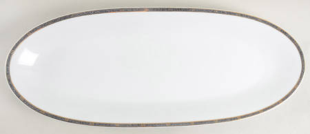 Antinea Anthracite Fish Platter by Bernardaud
