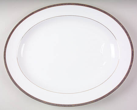 Antinea Anthracite 16" Oval Serving Platter by Bernardaud