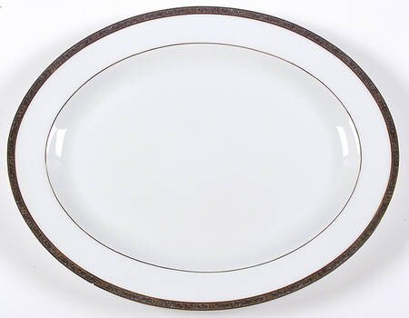 Antinea Anthracite 13" Oval Serving Platter by Bernardaud