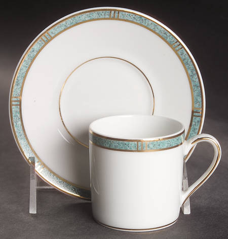 Antinea Vert Flat Demitasse Cup & Saucer Set