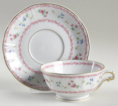 Artois Rose Footed Cup & Saucer Set