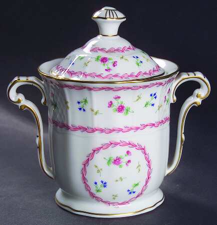 Artois Rose Sugar Bowl & Lid by Bernardaud