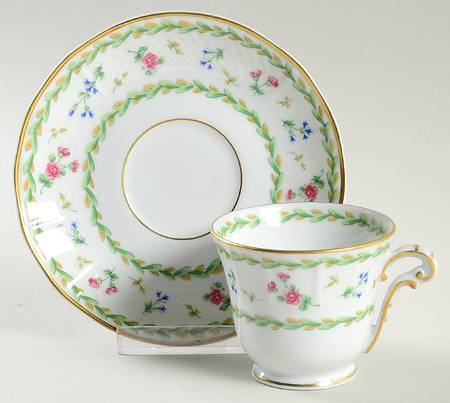 Artois Vert (Versailles Shape) Footed Demitasse Cup & Saucer Set