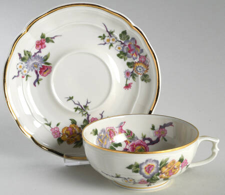 Bengali (Cream, Regence) Flat Cup & Saucer Set