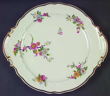 Bengali (Cream, Regence) Handled Cake Plate by Bernardaud
