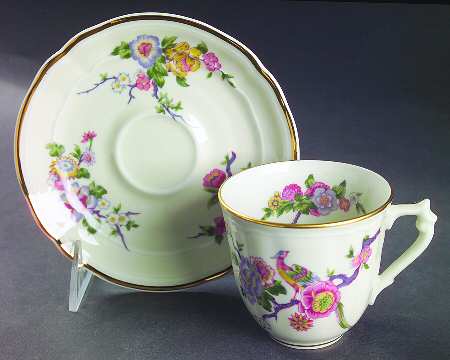Bengali (Cream, Regence) Flat Cup & Saucer Set