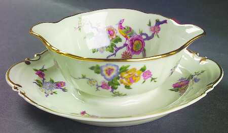 Bengali (Cream, Regence) Gravy Boat with Attached Underplate