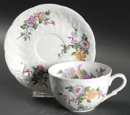 Bengali (White, Vannerie) Flat Cup & Saucer Set