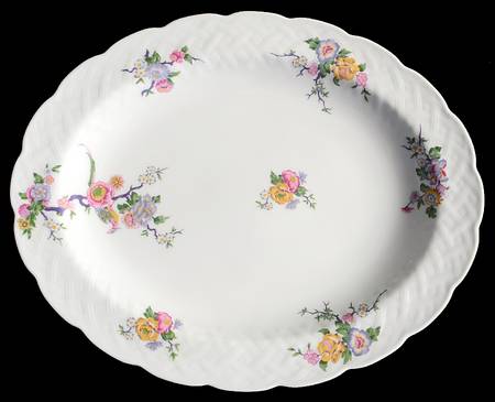 Bengali (White, Vannerie) 13" Oval Serving Platter