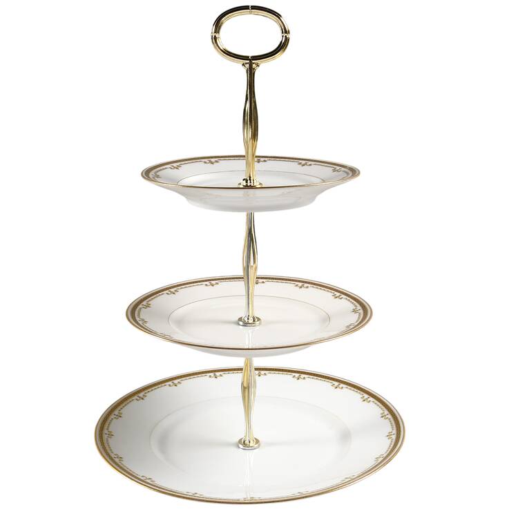 BER10 13 7/8"-14 1/4" 3-Tiered Serving Tray(DP,SP,BB) HC