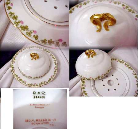 BER44 Round Covered Butter with Strainer