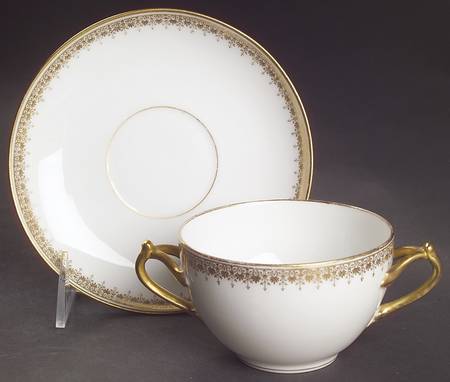 BER48 Flat Bouillon Cup & Saucer by Bernardaud