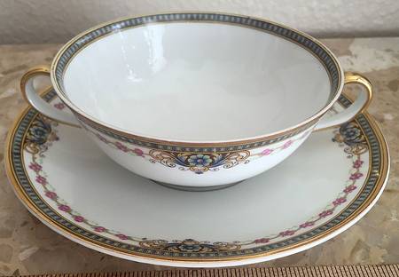 BER8 Flat Cream Soup Bowl & Saucer Set