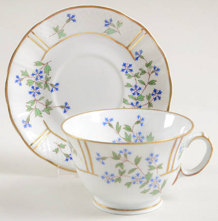 Bleuets Footed Cup & Saucer Set by Bernardaud