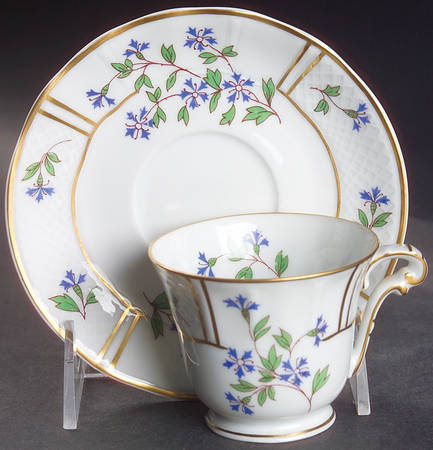 Bleuets Footed Demitasse Cup & Saucer Set