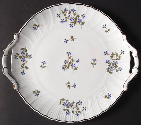 Bleuets Handled Cake Plate