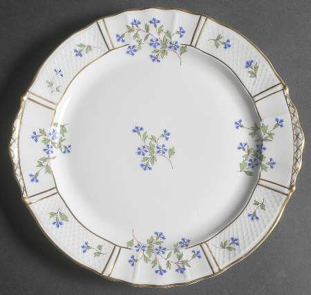 Bleuets Handled Cake Plate