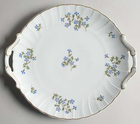 Bleuets Handled Cake Plate