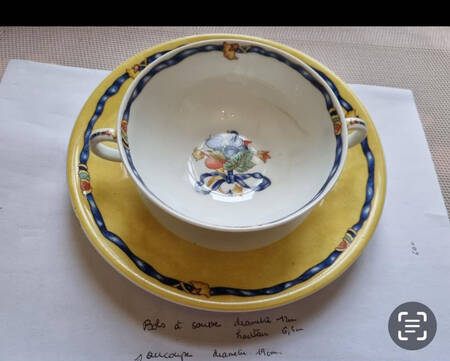 Borghese Flat Cream Soup Bowl & Saucer Set