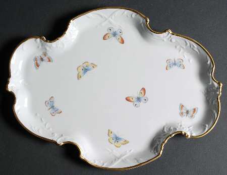 Butterfly (Smooth) 12" Oval Scalloped Tray