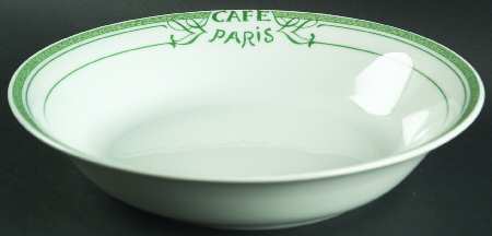 Cafe Paris Green 9" Round Vegetable Bowl
