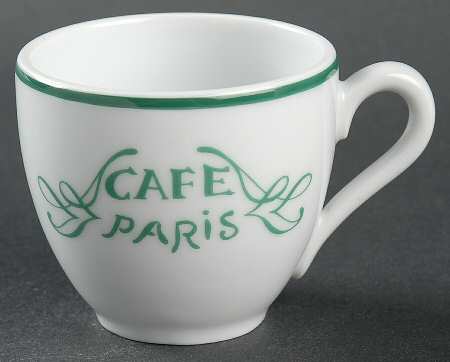 Cafe Paris Green Flat Demitasse Cup