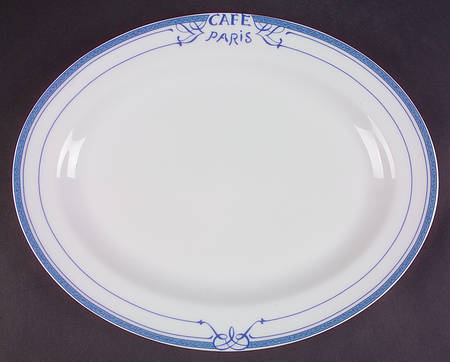 Cafe Paris Blue 13" Oval Serving Platter