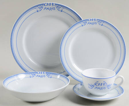 Cafe Paris Blue 5 Piece Place Setting