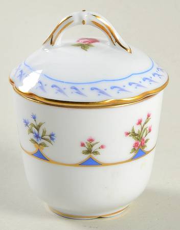 Chateaubriand Blue 2 Pc Pot de Creme w/Lid & Base