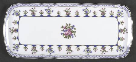 Chateaubriand Blue Oblong Cake Plate