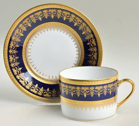 Chenonceaux Cobalt Flat Cup & Saucer Set