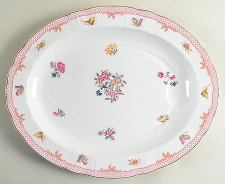 Compagnie Des Indes Red 17" Oval Serving Platter
