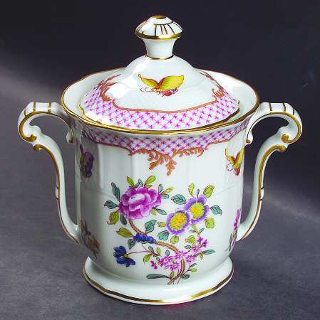 Compagnie Des Indes Red Sugar Bowl & Lid
