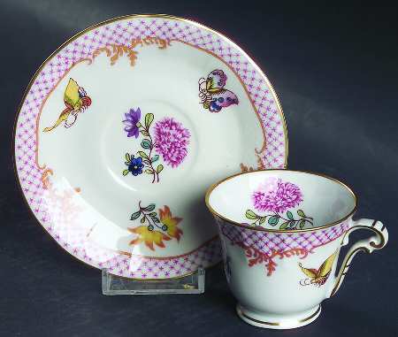 Compagnie Des Indes Red Footed Demitasse Cup & Saucer Set