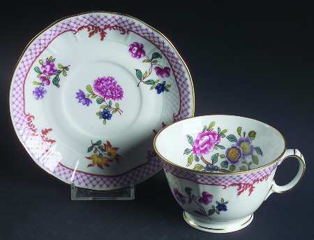 Compagnie Des Indes Red Footed Cup & Saucer Set