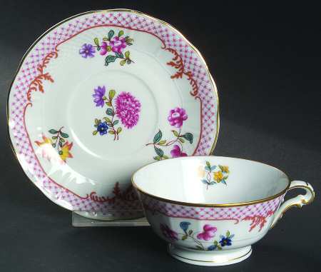 Compagnie Des Indes Red Footed Cup & Saucer Set