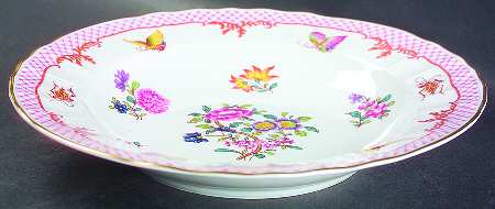 Compagnie Des Indes Red Large Rim Soup Bowl