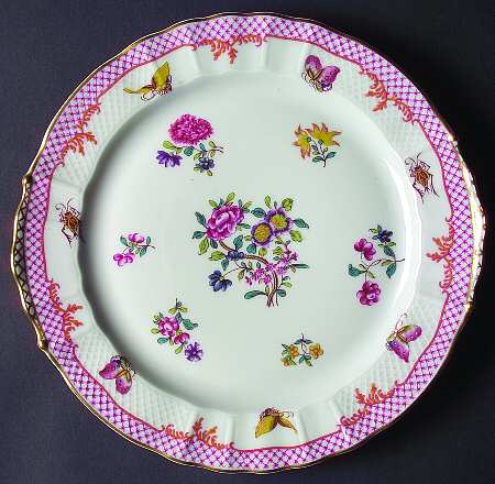Compagnie Des Indes Red Handled Cake Plate