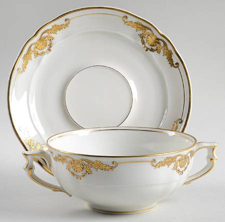 Coquille Flat Cream Soup Bowl & Saucer Set