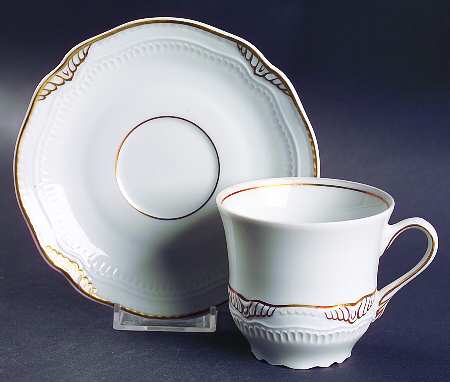 Dupleix Gold Flat Cup & Saucer Set